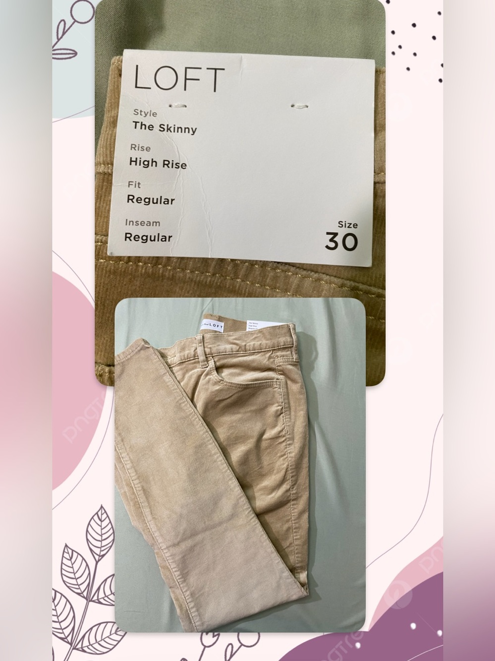 LOFT Skinny High Rise Jeans in Light Khaki